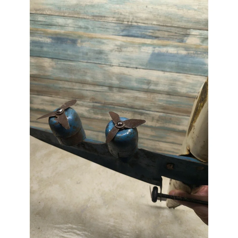 Large c40s Buddy L Pressed Steel TRANSPORT AIRPLANE Wood Wheels‎ AS IS SALE